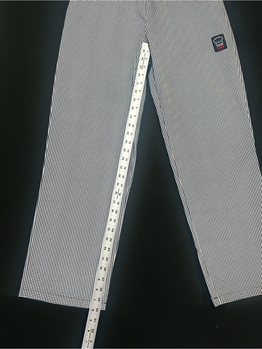 Winco Signature Chef Houndstooth Chef Pants Medium Elastic Waist Workwear